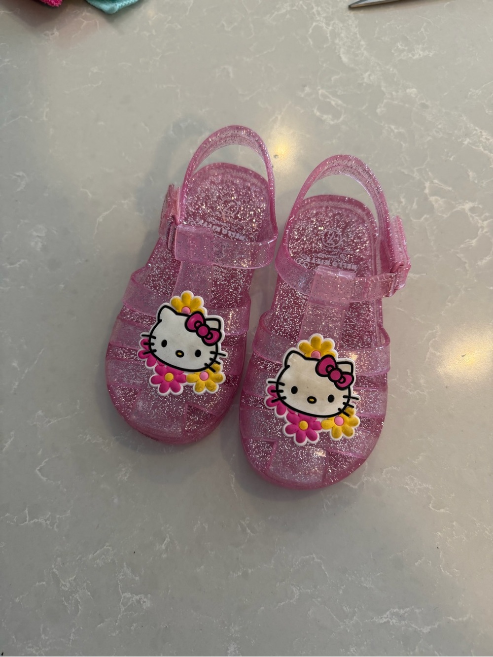 Hello Kitty Pink Glitter Jelly Sandals for Kids